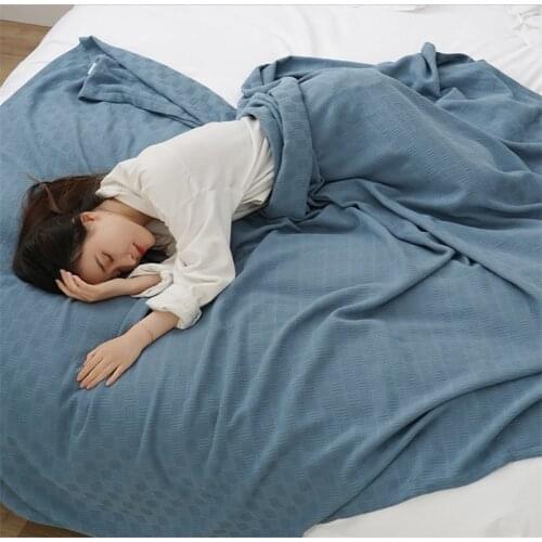 Blankets for Beds Solid Color Soft Bedspread Cotton Summer Blanket Plain Adult Office Travel Nap Sleeping Blanket for Bed
