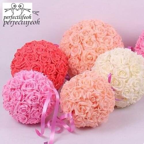 Perfectlifeoh PE simulation rose ball wedding flower arrangement ball ball ornaments home wedding flowers bridal bouquets