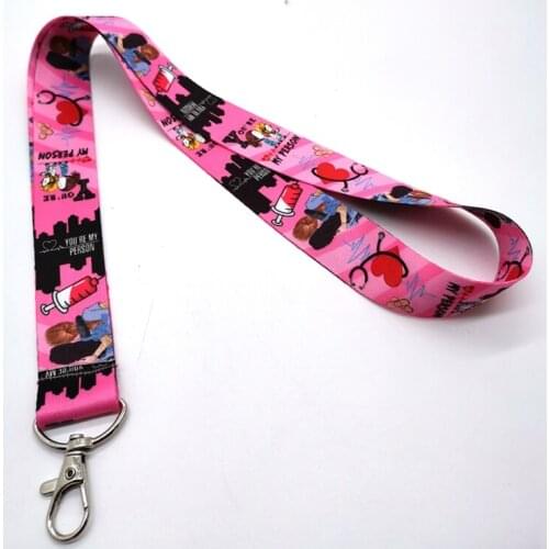 Hot 10 pcs Greys Anatomy Doctors nurse Neck Strap Lanyards Key Chain Accessories