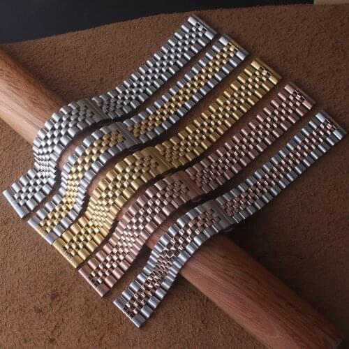 High Quality Watchbands For Brand Wristwatch mens womens Watch strap 13mm 17mm 18mm 19mm 20mm 21mm 22mm Butterfly Buckle Silver