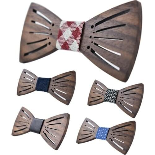 2018 New Carving Wooden Bow Tie Accessories Creative Wood Butterfly Mens&Women Tie 3 style Tie For Adlut X3