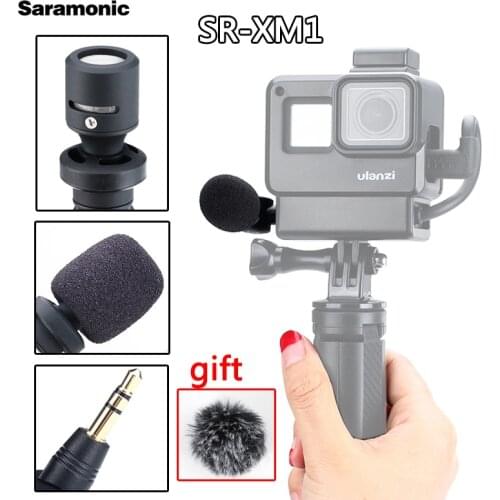 Saramonic SR-XM1 3.5 mm TRS Microphone Audio Video Record Mic for Osmo Pocket for Gopro Hero 7 6 5 Phone DSLR Camera SR XM1