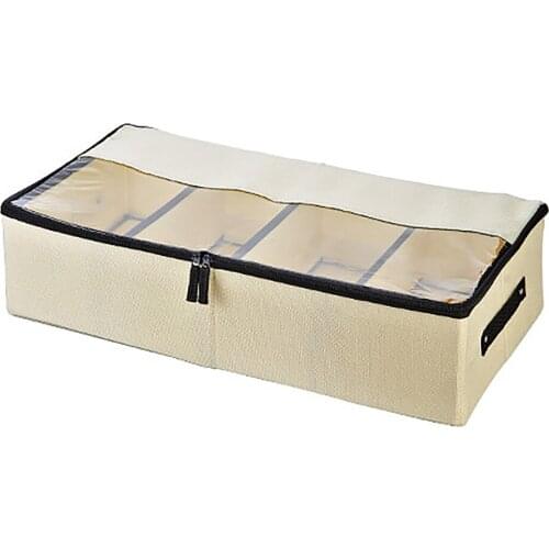Storage Bag Shoe Box Cloth Transparent Bed Bottom Multifunctional Cotton And Linen Underwear Fabric