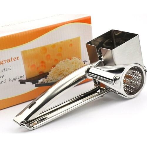 Stainless Steel Cheese Grater Multi Purpose Rotary vegetable Grater Nut Spice Chocolate Hand grater Creative Kitchen Tool