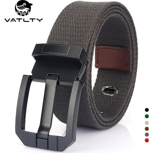 VATLTY 4cm/1.57in Canvas Belt For Men Hard Alloy Buckle Strong Natural Canvas Outdoor Work Belt Unisex Hiking Hunting Accessorie