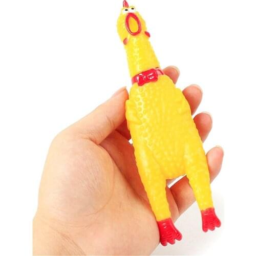 17cm Resound Funny Rubber Chicken Squeeze Sound Toy Pets Toy Product Dog Toys Shrilling Gags & Practical Jokes Funny Gadgets