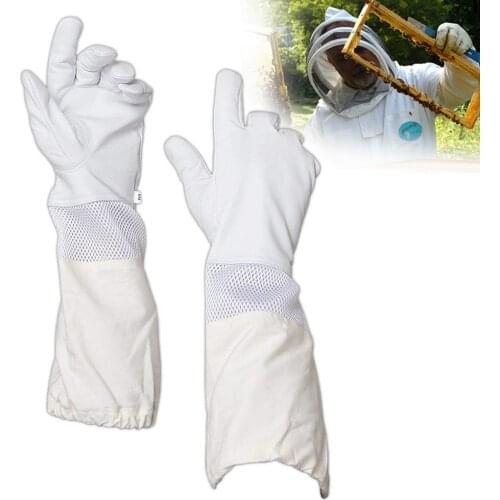 1Pair Beekeeping Gloves Protective Sleeves Sheepskin Anti-bee/sting for Professional Apiculture Beekeeper Beekeeping Tools