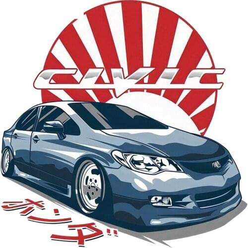 13X 13 Cm Suitable for Honda Civic FD JDM Japanese Vinyl Sticker Car Sticker Waterproof Accessories Car Bumper Window Decal