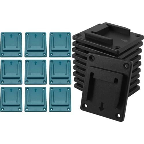 20Pcs Wall Mount Storage Bracket Fixing Devices for Makita 18V Electric Tool Battery Tools,10 Pcs Blue & 10Pcs Black