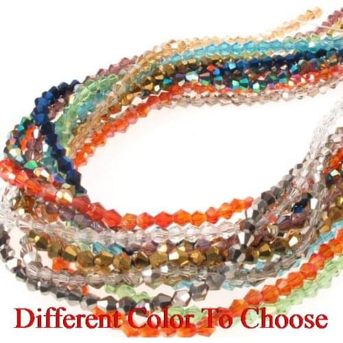 4mm 1000Pcs/lot mix strand Bicone Faceted Glass Crystal Beads Black White Colored Mixed bracelet necklace Making Spacer