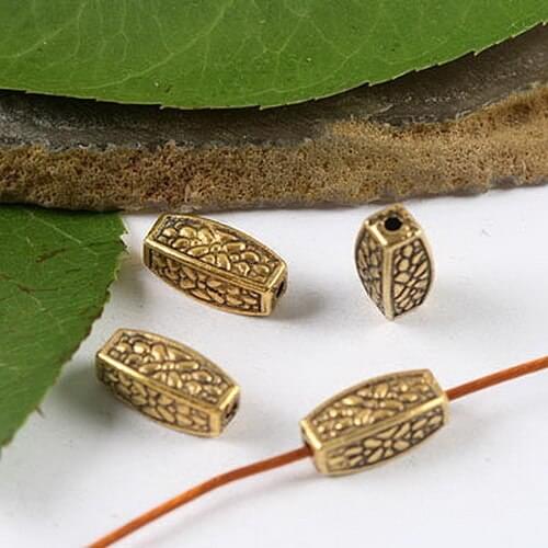 40pcs dark gold tone regular tube spacer beads h2008