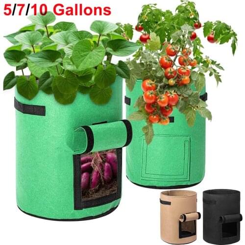 5 7 10 Gallon Potato Planting Bag Pot Planter Growing Garden Vegetable Container Potato Pot Greenhouse Vegetable Garden Bag tool