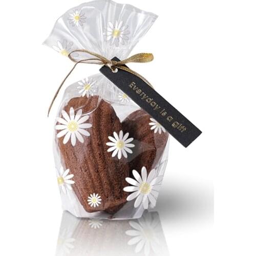 50/100Pcs Transparent Packaging Gift Bags Flower Cookie Dragee Chocolate Candy Storage Bag for Christmas Party Bonbonniere