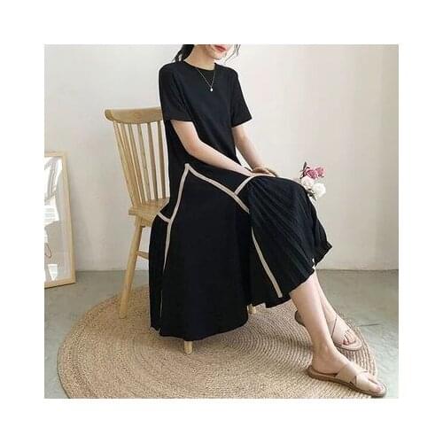 77260# Maternity Clothes Nursing Dress Loose Stylish O Neck Dress Pregnant Women Pregnancy Clothes Breastfeeding Dress