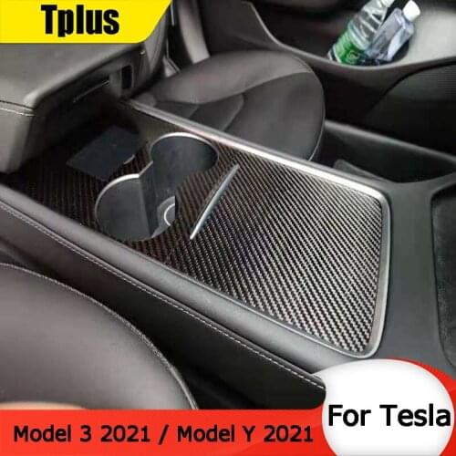 Tplus Car Central Control Panel Sticker For Tesla Model 3 2021 / Model Y 2021 Console Carbon Fiber Film Protection