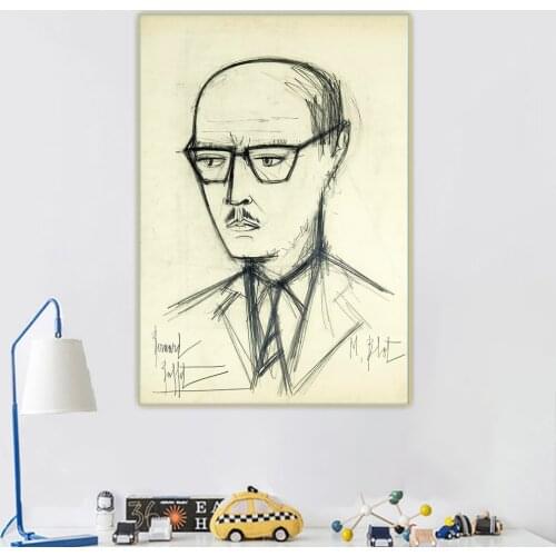Bernard Buffet《Mr. Blot》Canvas Art Oil Painting Artwork Poster Picture Wall Hanging Decor Home Living Room Decoration