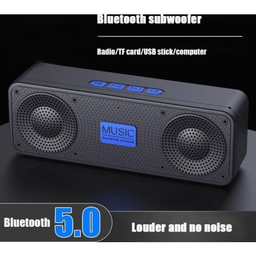 TWS Wireless Bluetooth Speaker with USB Flash Drive TF Card FM Subwoofer 5W 1200mAh 10H Playback Bass Column