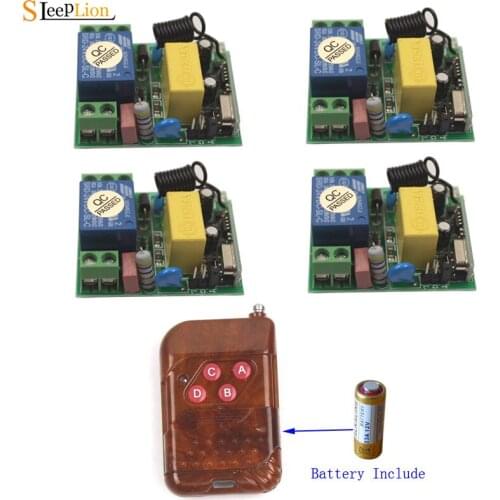 Sleeplion 110V 220V 1CH RF Wireless Remote Switch Wireless Light Lamp LED Toggle switch 4 Receiver 1/2/3 Transmitter 315/433MHz