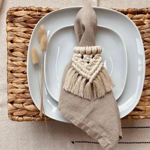 Bohemian Hand-woven Tablecloth Buckle Hotel Napkin Buckle Folding Buckle Table Decoration Gothic Home Decor