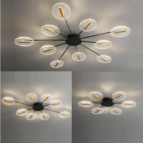 BLack Modern LED Living room ceiling lights for Bedroom study ceiling lamp Acrylic shade restaurant lighting fixture 110V 220V