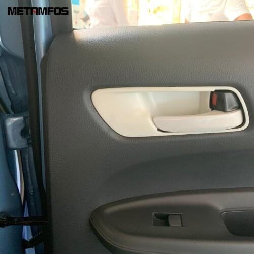 For Honda Jazz 2020 2021 Inside Door Handle Bowl Cover Trim Molding Decoration Frame Carbon Fiber Inner Accessories Car Styling