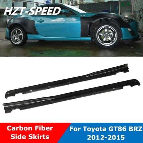 Real Carbon Fiber Material Aprons Side Skirts Extensions Lip For Toyota GT86 Subaru BRZ Car Body Kit Tuning 2012-2015