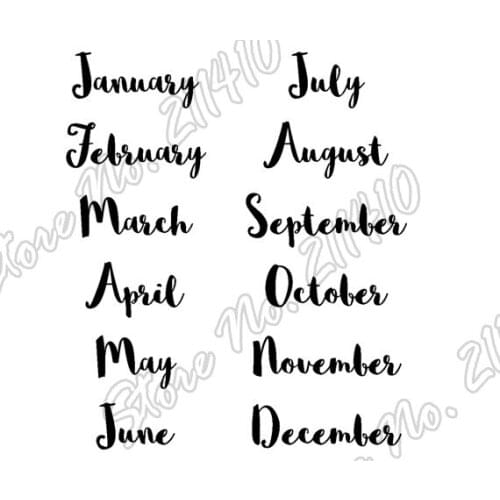 Month Schedules Planner Decor Children Nursery Wall Decals Removable Vinyl Lettering Sticker B295