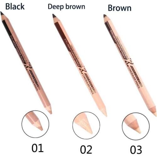 2 In 1 Eyeliner Concealer Pencil Dual-use Double-headed Long Lasting Waterproof Eyeliner Eyebrow Pen Makeup Tool Maquillaje