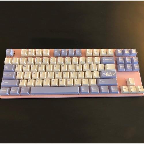 Rabbit Design Purple White Keycaps For Cherry Mx Gateron Kailh Box TTC Switch Mechanical Keyboard 126 Cherry Profile PBT Key Cap