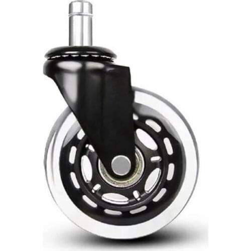 1PC Universal Mute Wheel 3 inch Office Chair Caster Replacement 60KG Swivel Rubber Soft Safe Rollers Furniture Hardware