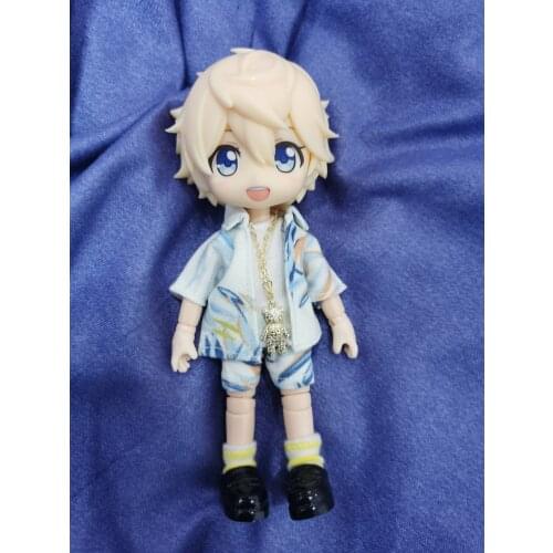 OB11 baby dress beach vacation suit summer short sleeve shirt vest shorts 3 piece molly doll clothes suit shirt+vest+pant