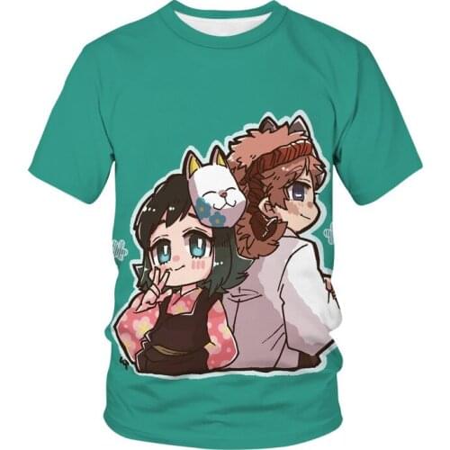 In the summer of 2021 the new ghost out of cartoon 3 d printing male choli T-shirt shirt sweethearts outfit