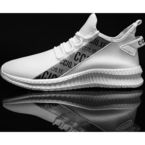 Mens sneakers casual shoes breathable summer mesh fly woven fashion light large size white outdoor walking vulcanized shoes