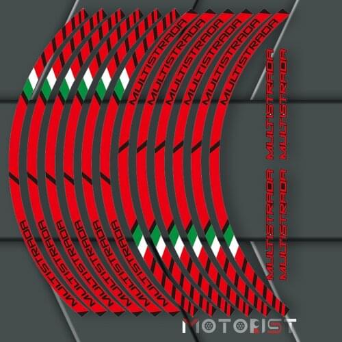 A set of 12pcs high quality motorcycle wheel decals waterproof Reflective stickers rim stripes For DUCATI MULTISTRADA 1260 1200