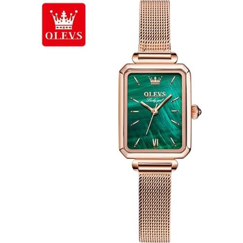 OLEVS New Casual Fashion Small Green Watch 30M Deep Waterproof Luminous Milanese Mesh Belt Comfortable To Wear Watches 6624