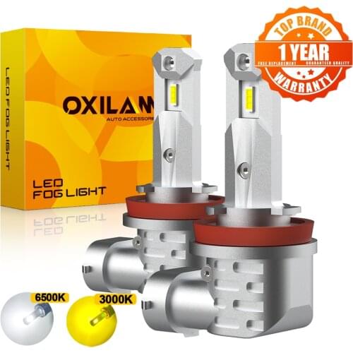 AUXITO 2x H11 LED CANBUS Fog Light Bulbs H8 H9 LED Fog Lamp H10 H16JP 9145 LED CSP 6500K 3000K Yellow Car Daytime Running Light
