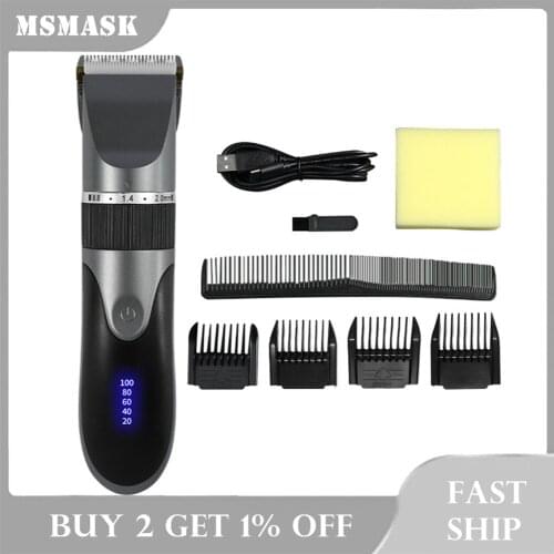 Professional Hair Trimmer Digital Usb Rechargeable Hair Clipper for Men Haircut Ceramic Blade Razor Hair Cutter Barber Machine