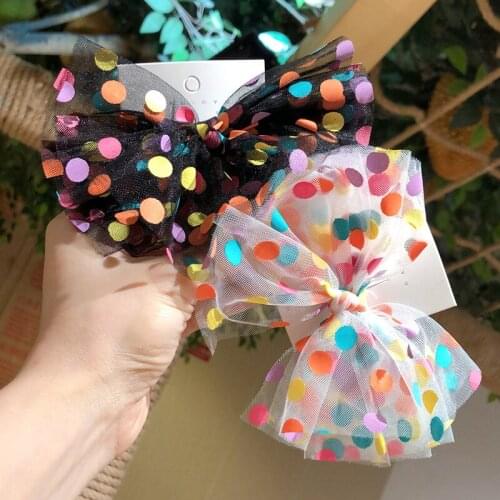 Kewgarden Girls with polka dot bow hairpin with childrens hair pin on top 5pcs