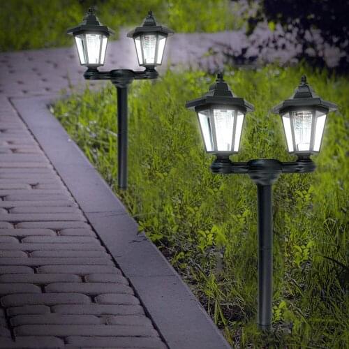 Hexagonal Garden Sensor Lamp Outdoor Retro LED Solar Ground Plug Lawn Light Courtyard Pathway Landscape Decoration Lighting Lamp