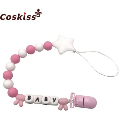 Pacifier Clips Silicone Teething Beads BPA Free Binky Holder for Girls, Boys, Baby Shower Gift, Teether Toys, Soothie