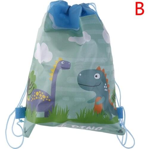 Birthday Party Boys Favors Cartoon Cute Dinosaur Theme Decorate Non-woven Fabric Baby Shower Drawstring Gifts Bags