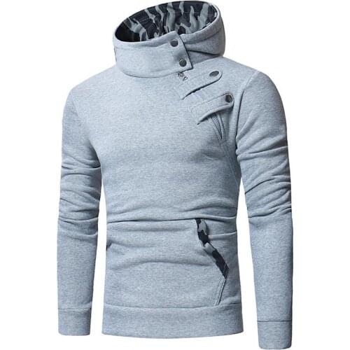 2021 Hoodies Sweatshirt For Mens Hoodie Stand Collar Camouflage Stitching Pullover Zipper Male Big Pocket Sweatshirt Outdoor