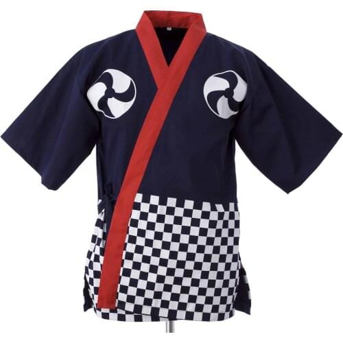 Chef uniform Japanese and Korean cuisine jacket Sushi shirt Summer cotton Kimono restaurant waiter shirt cooking uniform