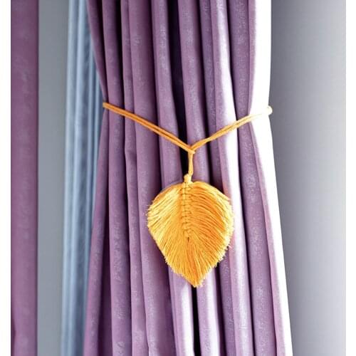 4 Colors Curtain Tieback Hand-Woven Leaf Cotton Thread Curtain Straps Curtain Accessories Buckle Rope Home Decoration