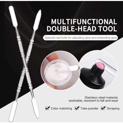 1PC Nail Art Dual Ended Dual-use Pen Nail Art Acrylic UV Gel Extension Builder Pen UV Gel Remover Spatula Glue Stick Nail Tool