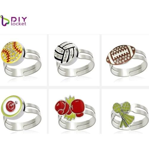 1PC Cartoon Kid Adjustable Ring Cute Sports Style Ring with Boxs LSSR64-LSSR483