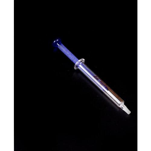 1PC Syringe 4mm 1ml Blue Glass Syringe Injector Lab Glassware Sampler