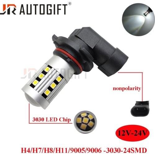 10PCS car styling fog light high brightness H4 H7 H8 H11 9005 9006 3030 24SMD Car Driving Light Fog lamps Auto Leds Lamp 12V-24V