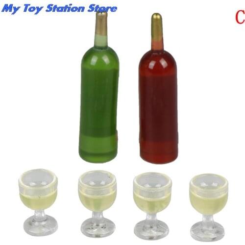 10Pcs Dollhouse Miniature Wine Bottles Pretend Play Toy Dolls Drink Accessories