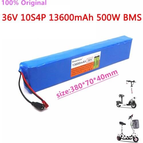 100% Original high power 36V battery 10S4P 13.6Ah 18650 battery pack 500W 36V 13600mAh for Ebike electric bicycle with BMS